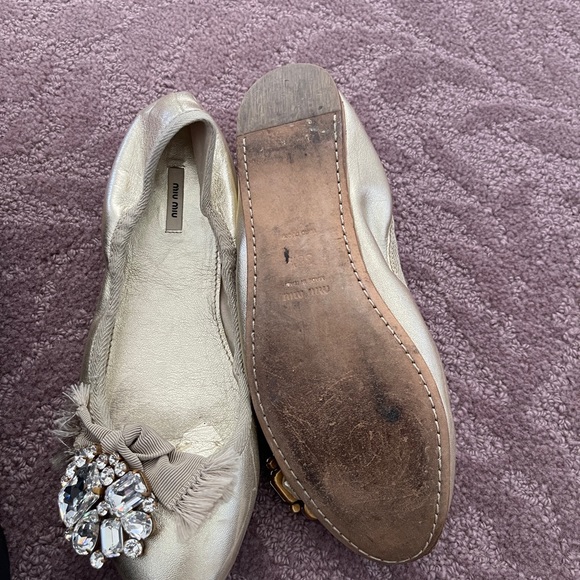 Miu Miu ballet slippers with Beautiful antique looking Chrystals - Picture 3 of 3